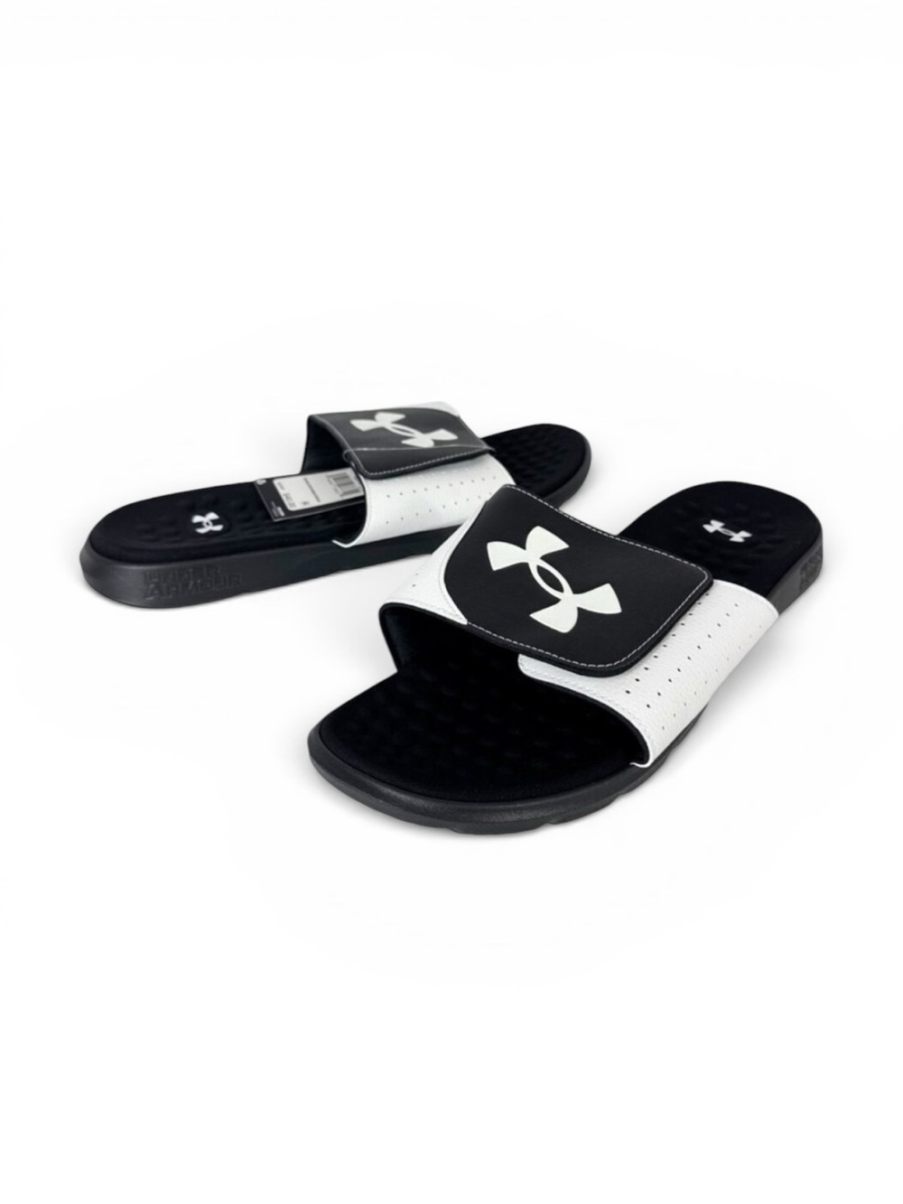 Under Armour Men's US 17 Ignite Pro Slide Sandals White/Black NWOB 9428